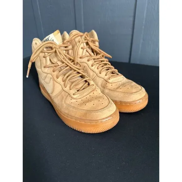 Nie Air Force 1 High Top in Wheat Gum Sole Youth Size 6Y - Picture 4 of 12